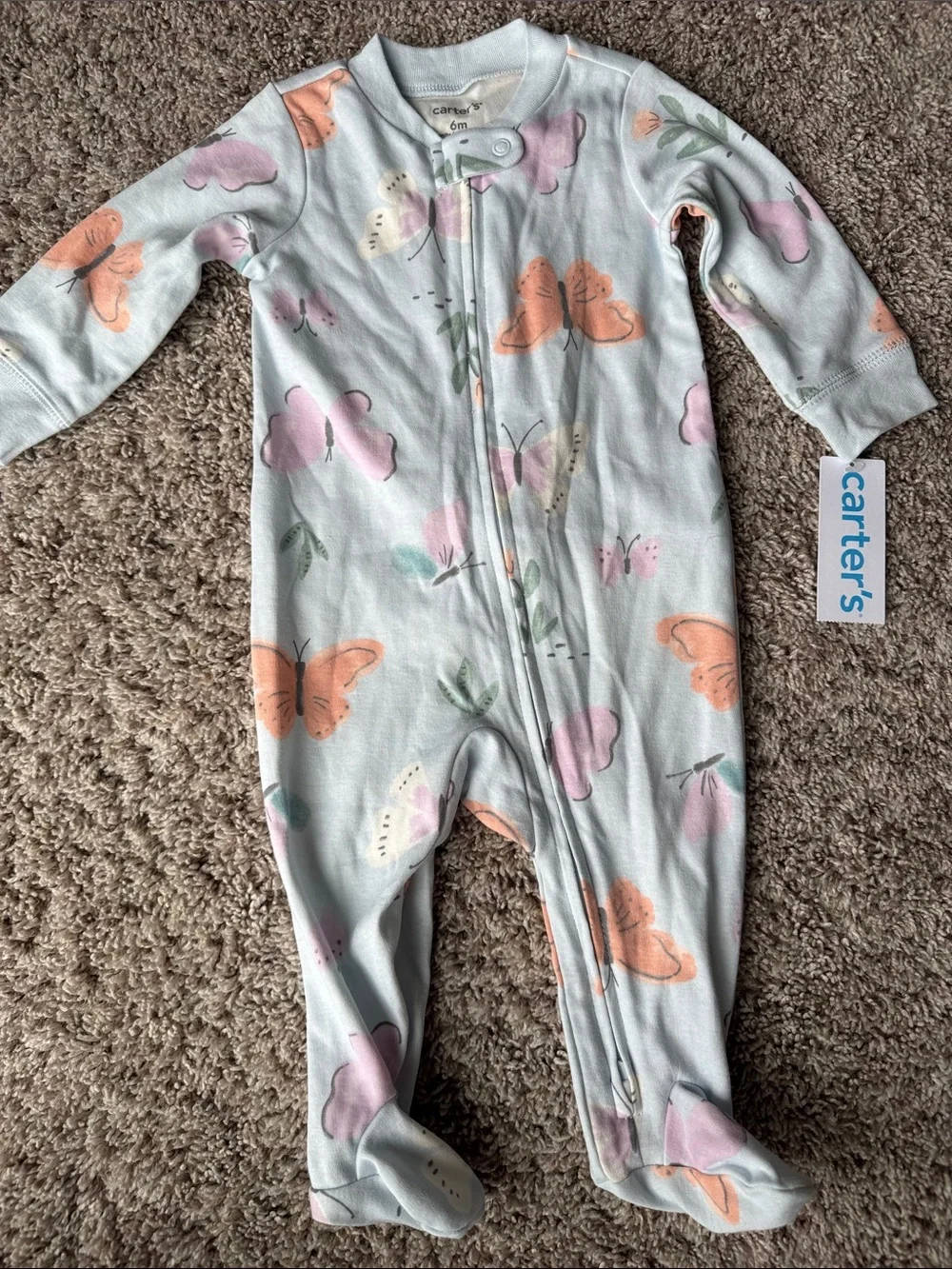 NWT Carter’s 6m butterfly footie